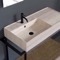 Modern  Console Vanity, Travertine Style Sink, 35